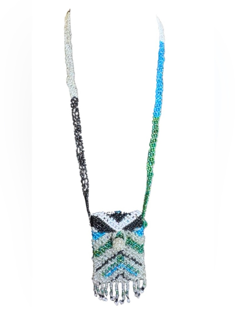 Seed Bead Mini Trinket Holder Necklace